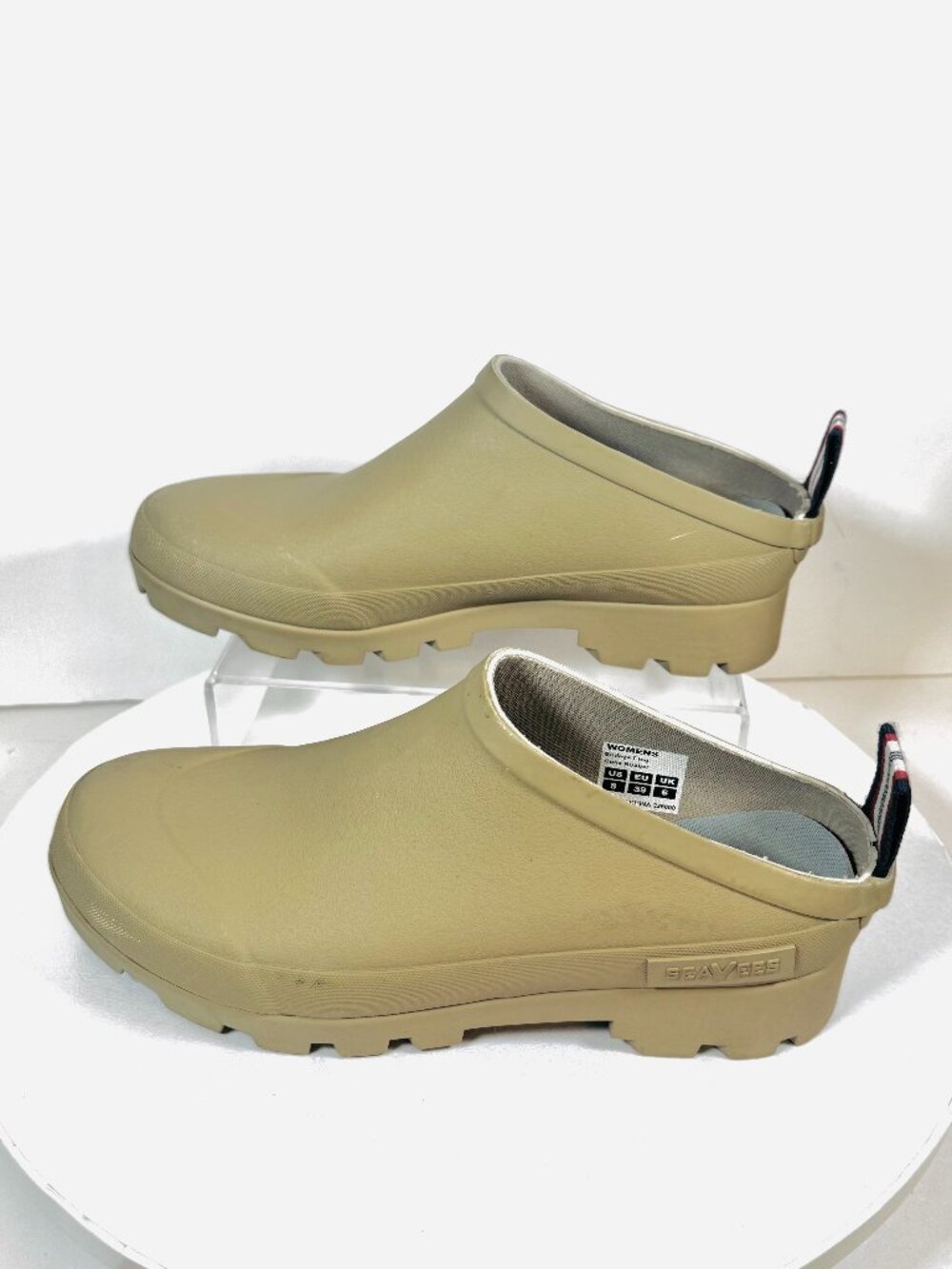 Seavees Bodega Clog Womens US 8 Beige Rubber Slip on Waterproof